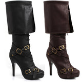 Pirate Knee Length Cuffed High Heels Boots Ellie  414/KEIRA