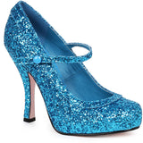 4" Glitter Mary Jane With 1"Concealed Platform. Ellie  423/CANDY/BLUG