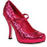 4" Glitter Mary Jane With 1"Concealed Platform. Ellie  423/CANDY/FSHG