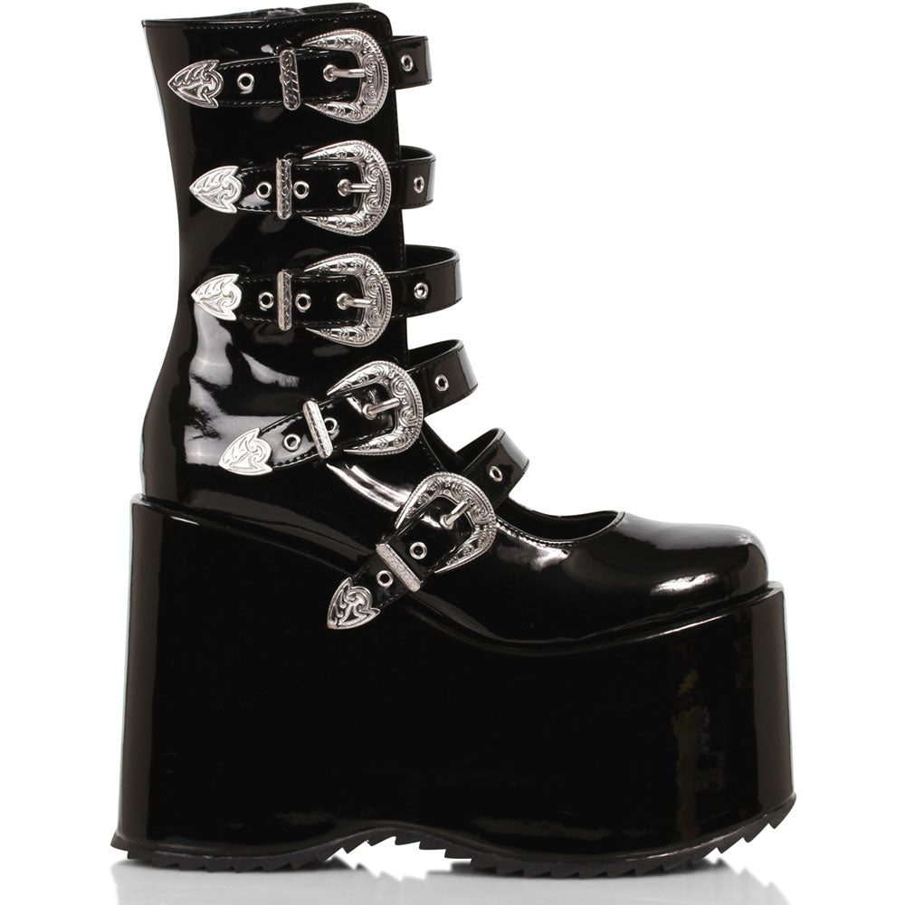 5" Chunky Platform Boots w/Buckles Ellie  500-ASH