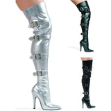 Thigh High Buckle Straps Stiletto Heels Boots Ellie  511/BUCKLEUP