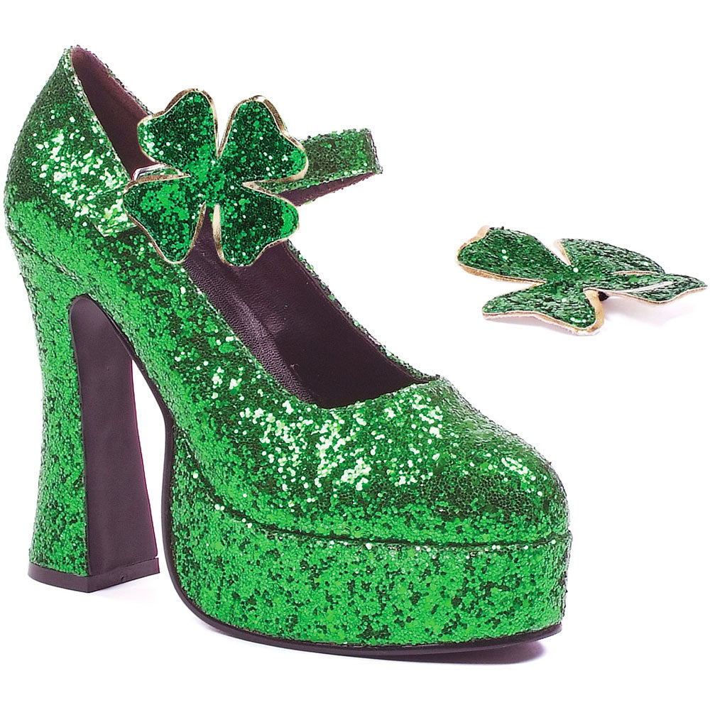 5" Chunky Heel Green Glitter Maryjane Ellie  557/LUCKY/GRNG