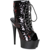 6 Peeptoe Sequined Ankle Bootie. Ellie ELLIE 609/TINSLEY