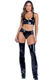 Vinyl Shorts With Buckled Chaps Roma  6487