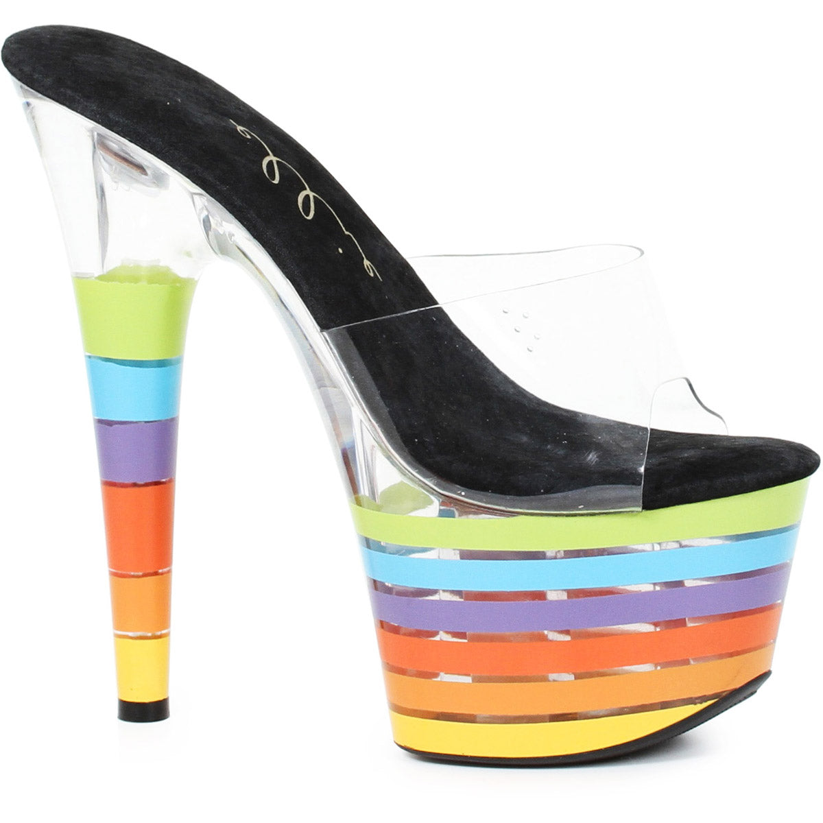 7" Mule With Multi Color Light Up Platform Shoes Heels Ellie Sexy Ellie  709/ELECTRIC/MULT