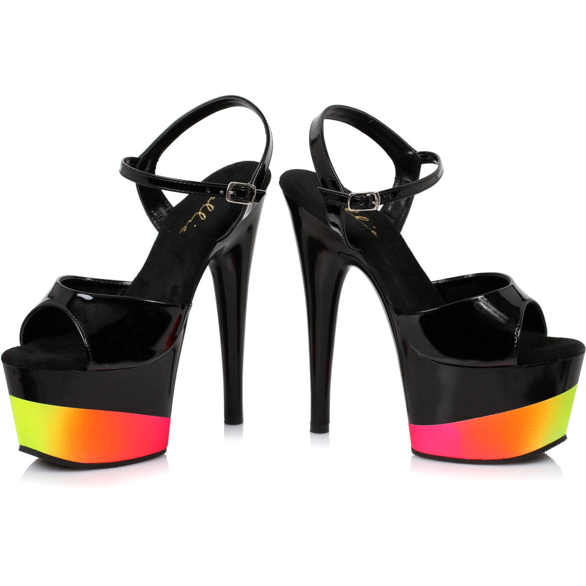 Rainbow Platform Ankle Strap High Heels Ellie  709/PRISM