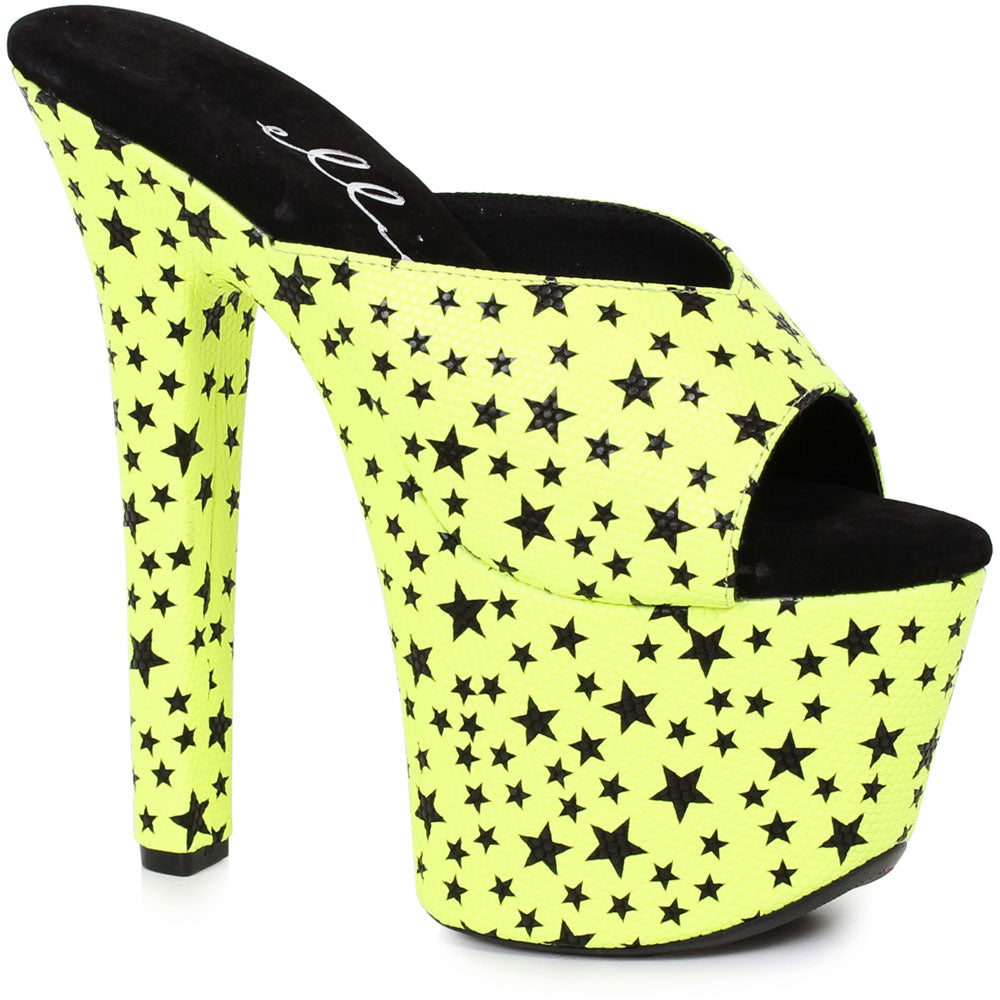 7" Heel Mule Sandal With Star Print Ellie  711/GAZE/YELL