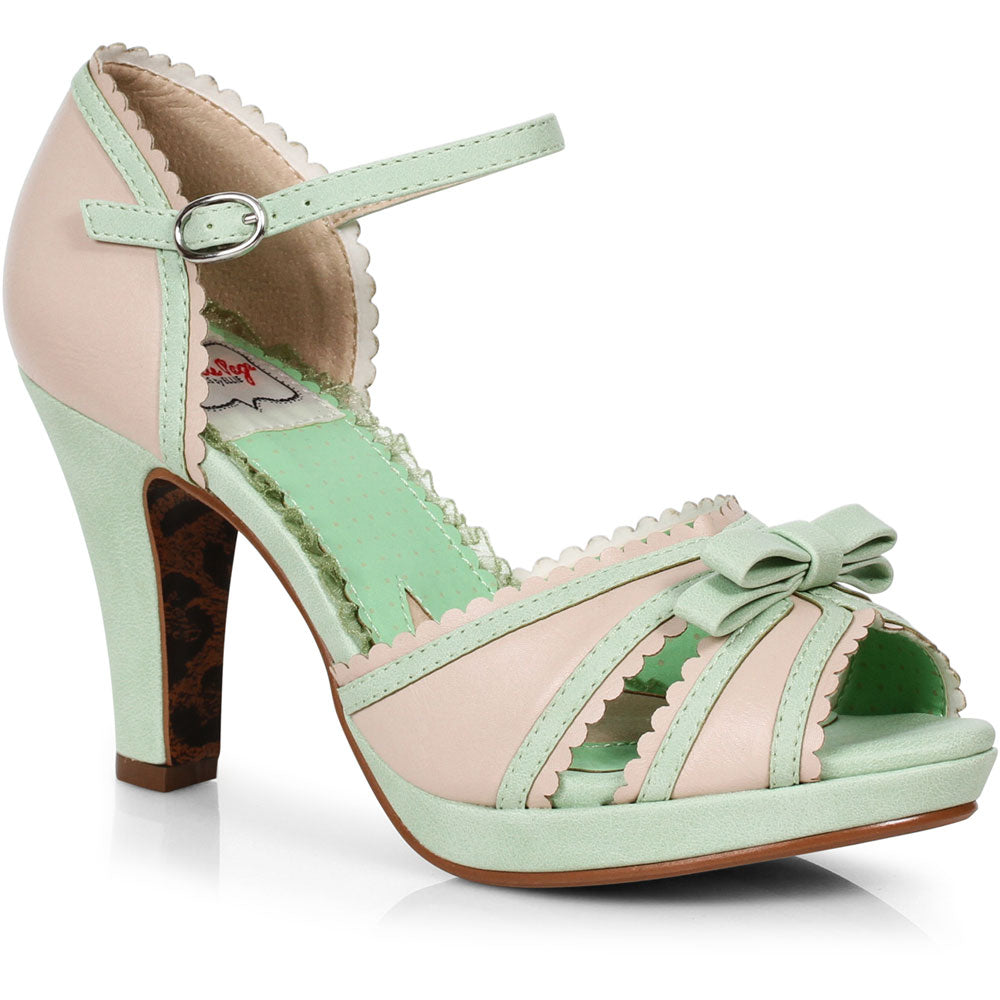 4 Two Toned Peep Toe Sandal With Bow Ellie  BP401/SUE