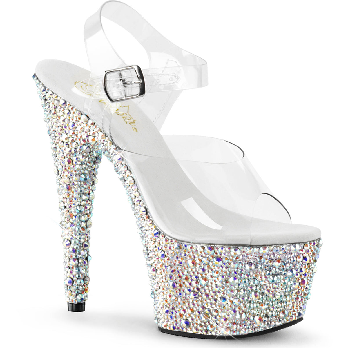 Sexy Ice Bling Rhinestone Platform Sandals Stripper High Heels Shoes Pleaser Pleaser BEJEWELED/708MS