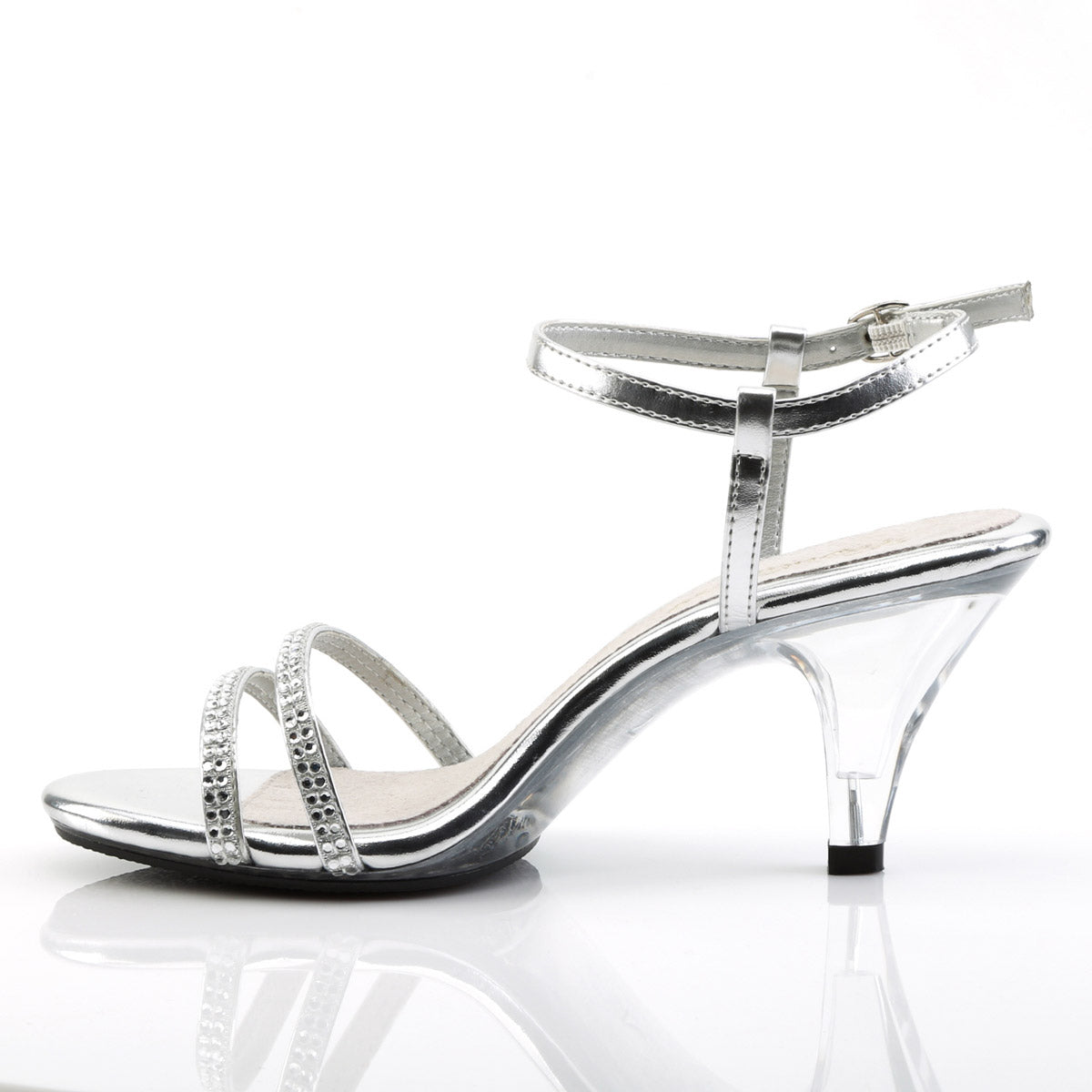 Sexy Casual Rhinestone Lined Ankle Strap Sandals High Heels Shoes Pleaser Fabulicious BELLE/316