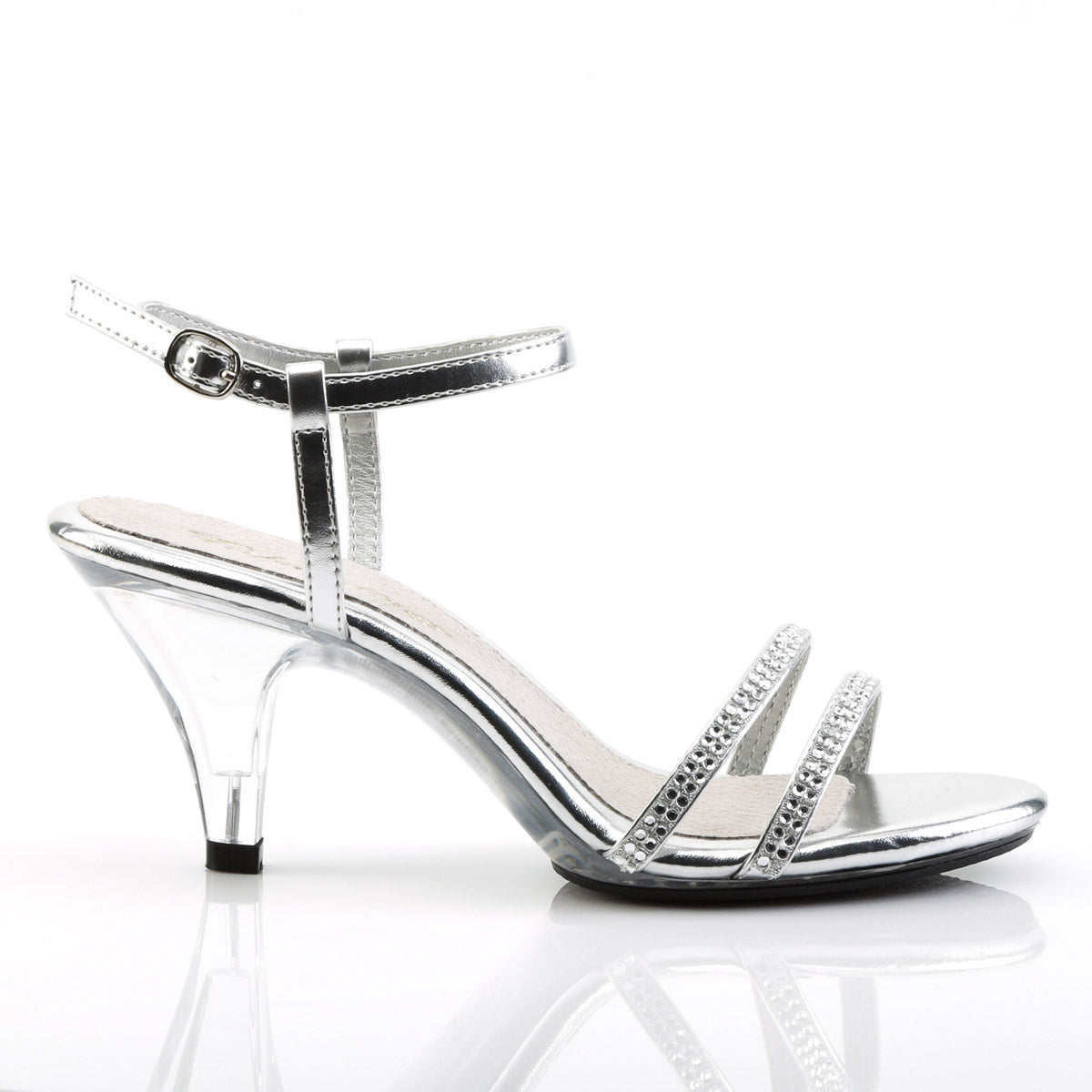 Sexy Casual Rhinestone Lined Ankle Strap Sandals High Heels Shoes Pleaser Fabulicious BELLE/316
