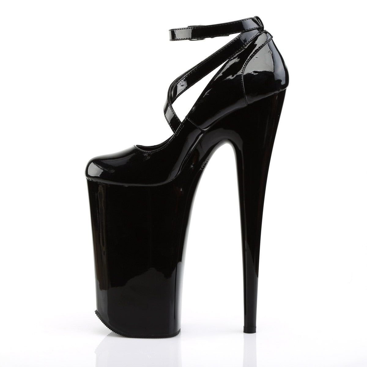 10" Heel, 6 1/4" PF Criss-Cross Ankle Strap Pump Pleaser Pleaser BEYOND/087