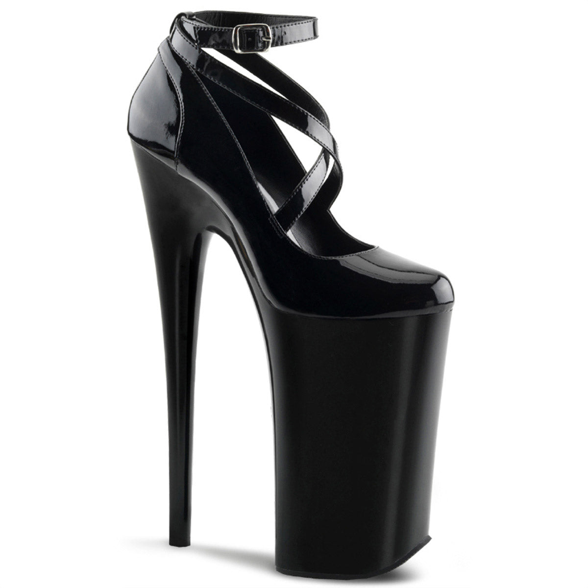 10" Heel, 6 1/4" PF Criss-Cross Ankle Strap Pump Pleaser Pleaser BEYOND/087