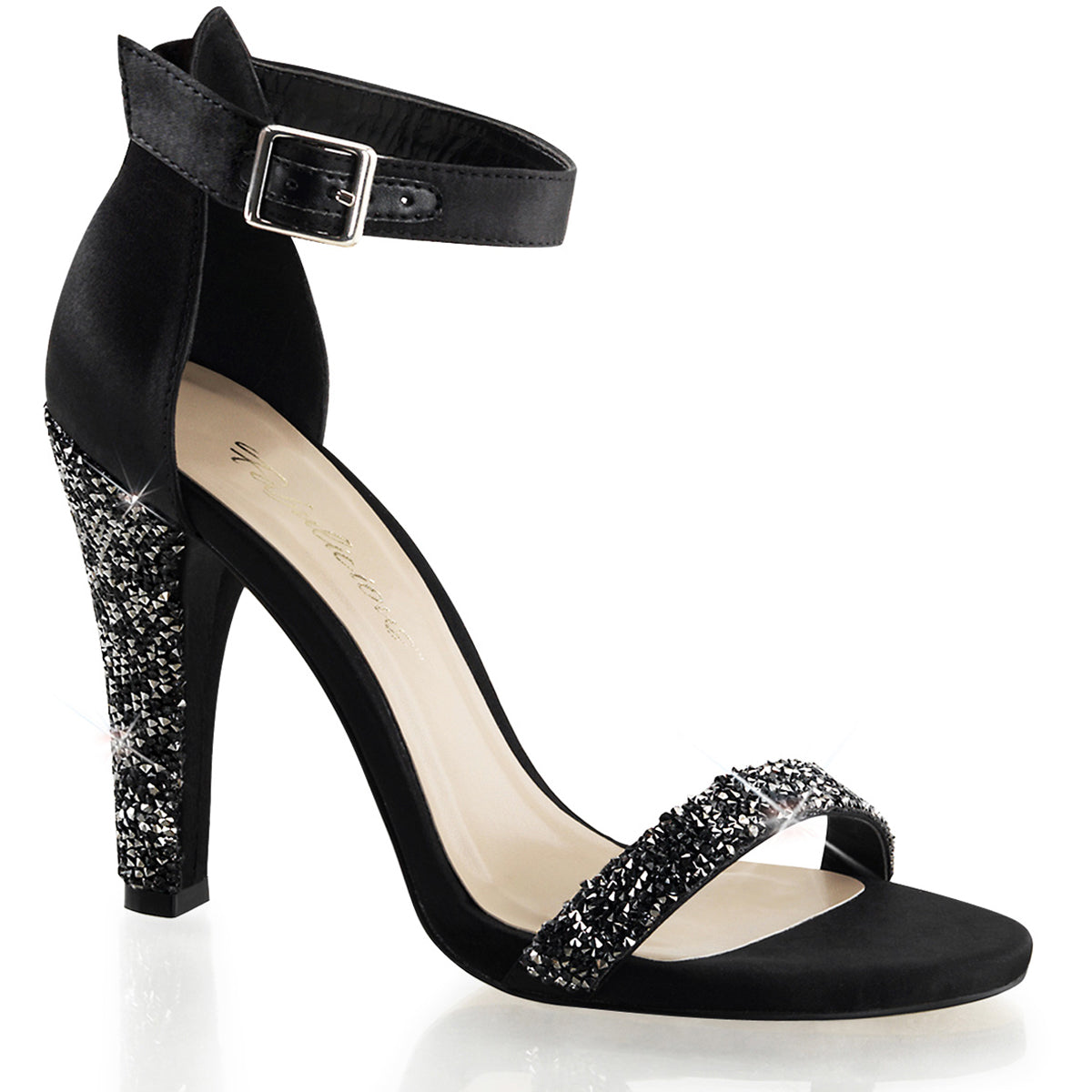 Sexy Ankle Strap Closed Back Sandals Rhinestone High Heels Shoes Pleaser Fabulicious CLEARLY/436