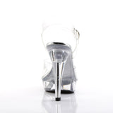Clear Upper Ankle Strap Sandals Platform Stiletto High Heels Shoes Pleaser Fabulicious COCKTAIL/508