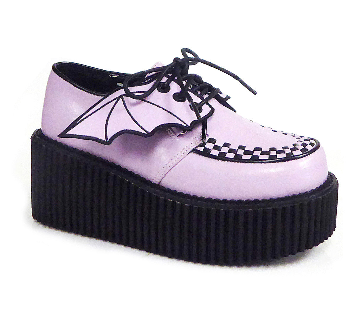 3" PF Creeper w/Bat Wings Detail Lavender Vegan Leather Pleaser Demonia CREEPER/205