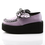 3" PF Creeper w/Bat Wings Detail Lavender Vegan Leather Pleaser Demonia CREEPER/205