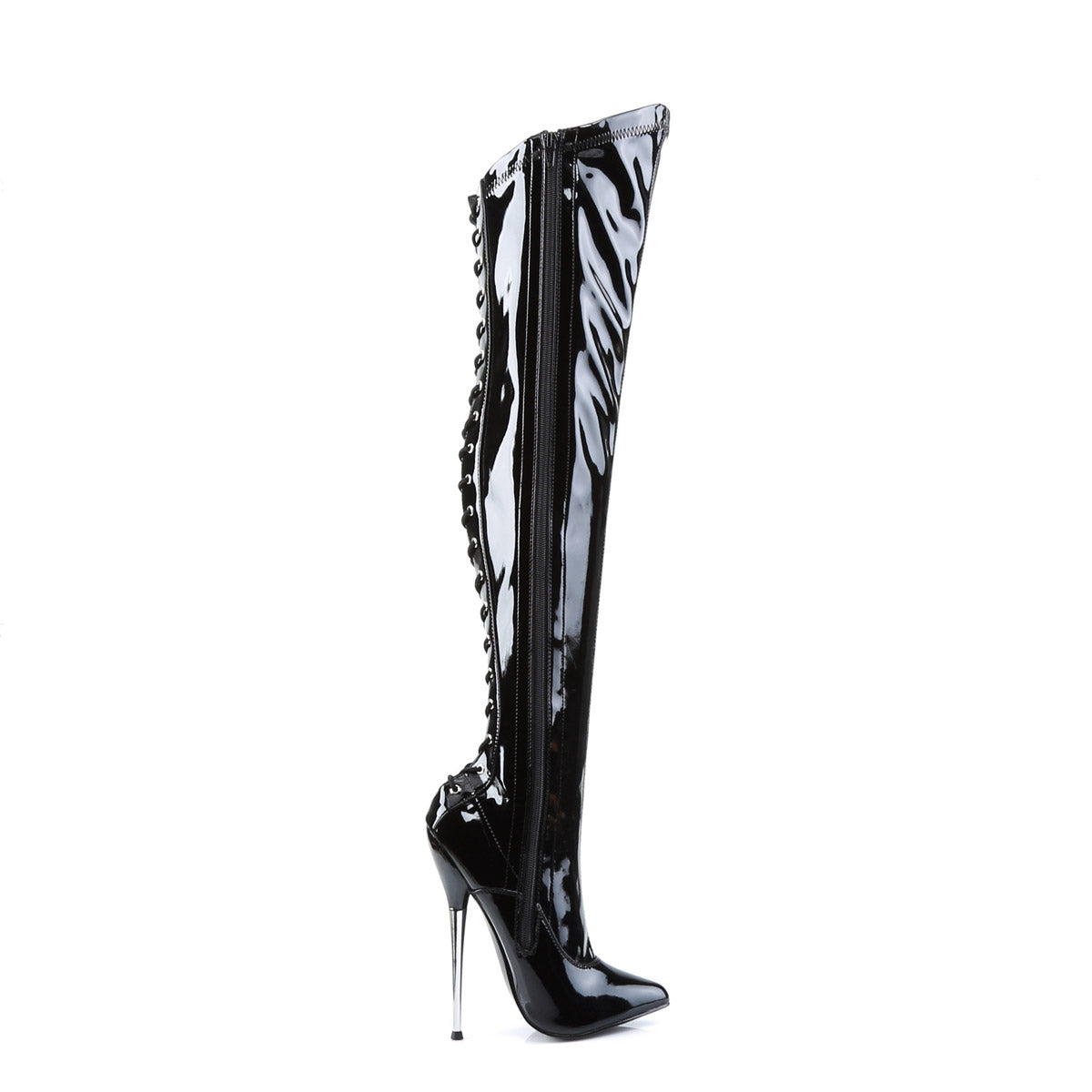Lace Point Toe Zip Side Stiletto Heel Stretch Thigh High Boots Shoes Pleaser Devious DAGGER/3060