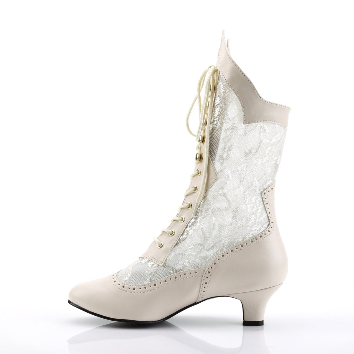 Sexy Lace Victorian Mid Calf Ankle Booties Kitten Heels Boots Shoes Pleaser Funtasma DAME/115