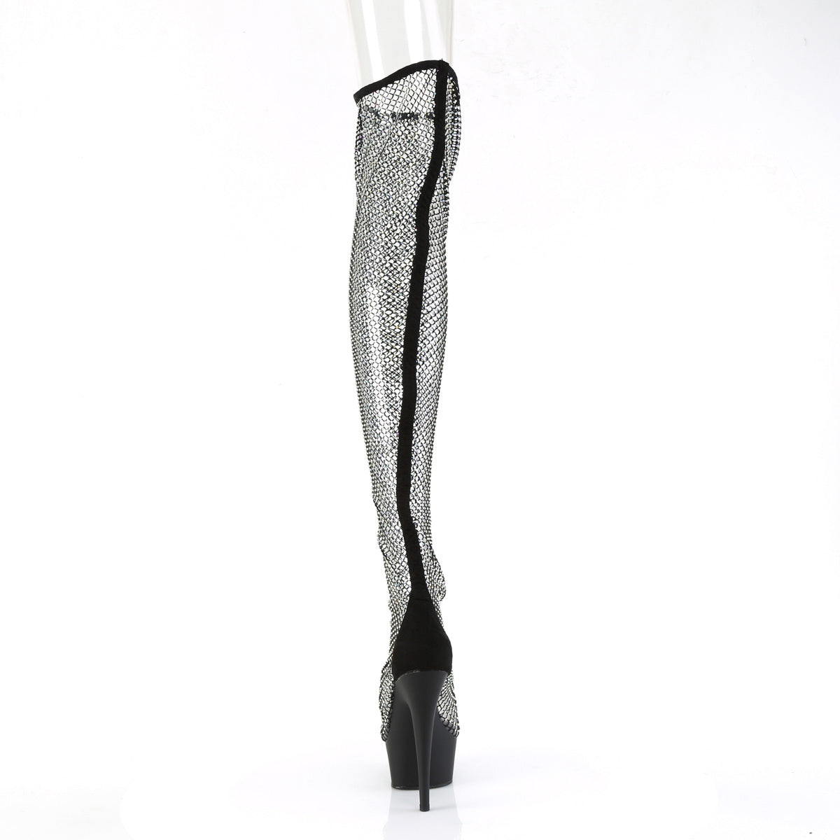 6" Heel, 1 3/4" Pf Pull-On Rs Mesh Thigh High Boot Pleaser  DELIGHT/3009