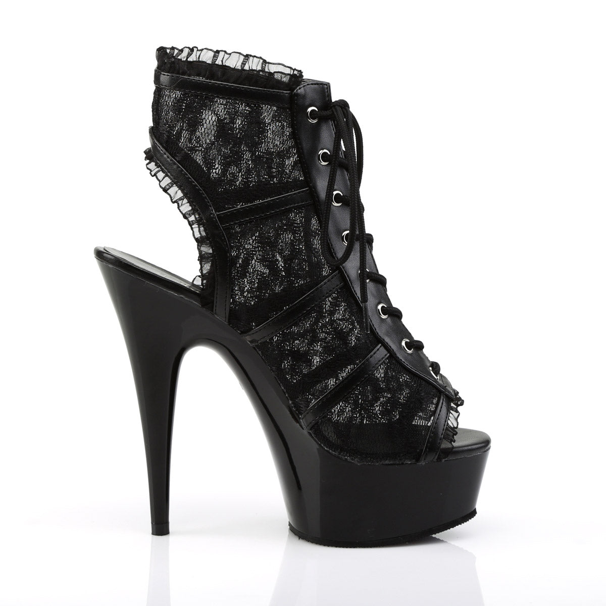 Sexy Corset Lace Peep Toe Platform Stiletto Sandals High Heels Shoes Pleaser Pleaser DELIGHT/696LC