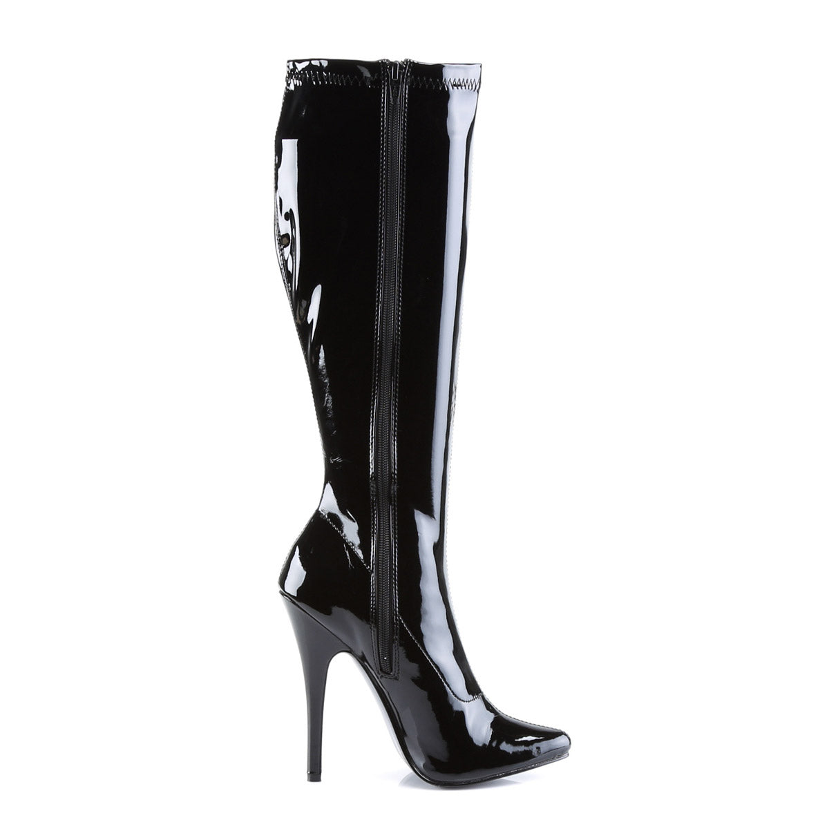 Sexy Inner Side Zip Stretch Knee High Stiletto Heel Boots Shoes Pleaser Devious DOMINA/2000