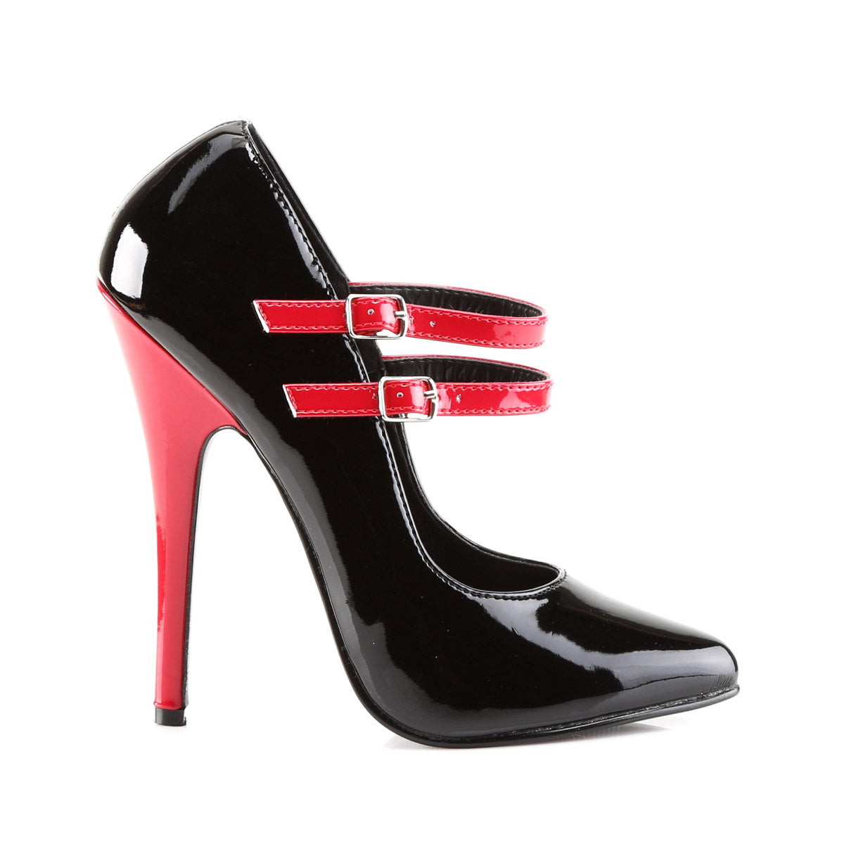 Sexy Two Tone Double Strap Mary Jane Stiletto Pumps High Heels Shoes Pleaser Devious DOMINA/442
