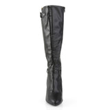 4" Heel Knee Boot Blk Faux Leather Pleaser Pink Label DREAM/2030