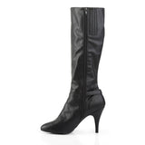 4" Heel Knee Boot Blk Faux Leather Pleaser Pink Label DREAM/2030