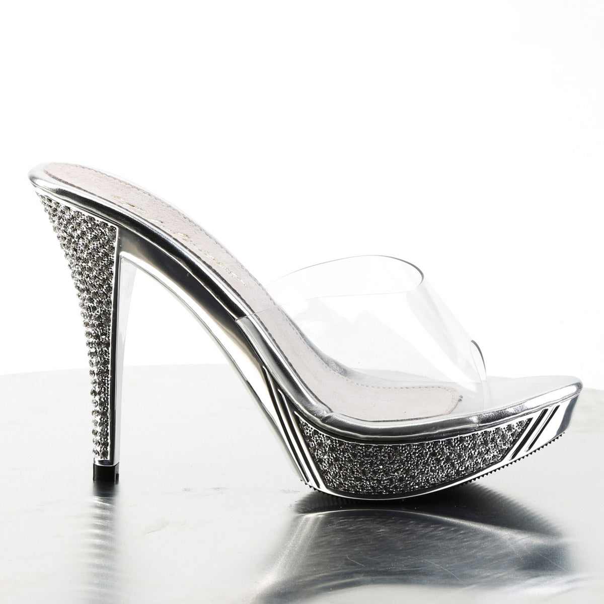 Sexy Rhinestone Platform Slide Mules Stiletto High Heels Shoes Pleaser Fabulicious ELEGANT/401