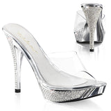 Sexy Rhinestone Platform Slide Mules Stiletto High Heels Shoes Pleaser Fabulicious ELEGANT/401