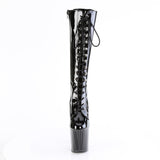 8" Heel, 3 3/4" Pf Lace Up Knee High Boot, Side Zip Pleaser Pleaser ENCHANT/2023