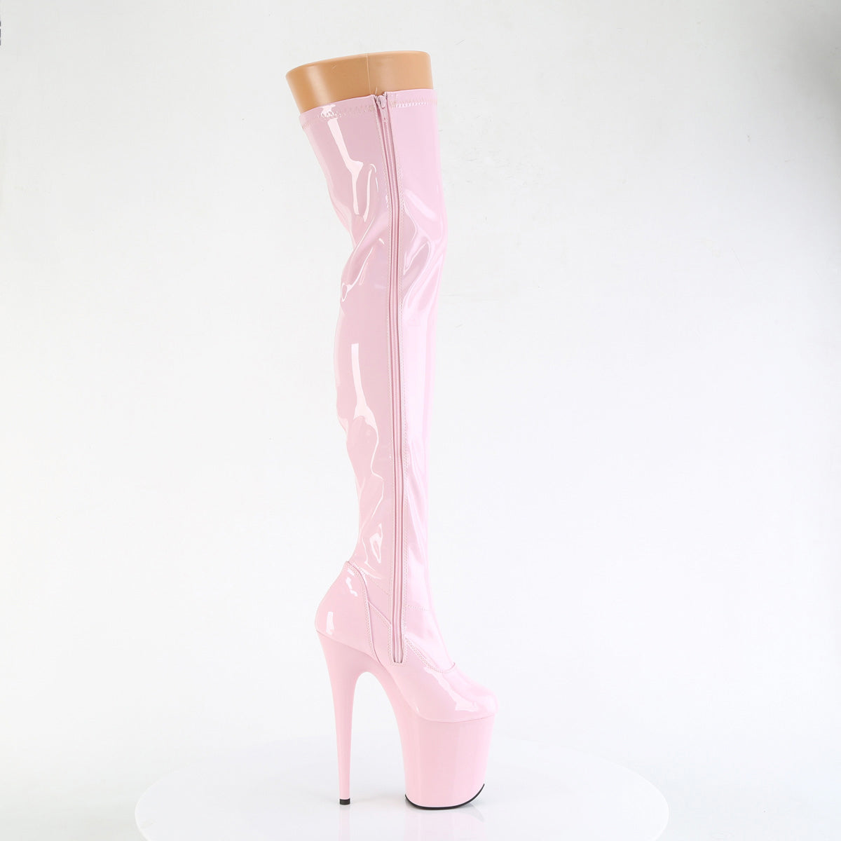 8" Heel, 4" Pf Stretch Thigh Boot, Side Zip Pleaser Pleaser FLAMINGO/3000