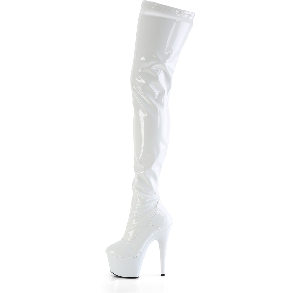 8" Heel, 4" Pf Stretch Thigh Boot, Side Zip Pleaser Pleaser FLAMINGO/3000