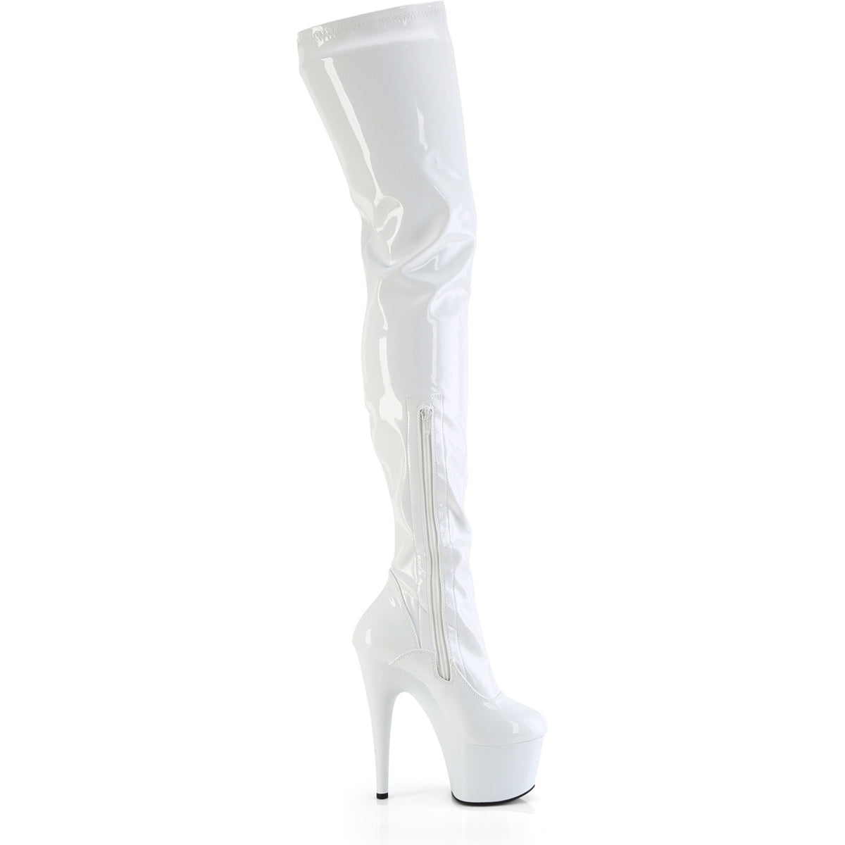 8" Heel, 4" Pf Stretch Thigh Boot, Side Zip Pleaser Pleaser FLAMINGO/3000