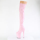 8" Heel, 4" Pf Stretch Thigh Boot, Side Zip Pleaser Pleaser FLAMINGO/3000HWR