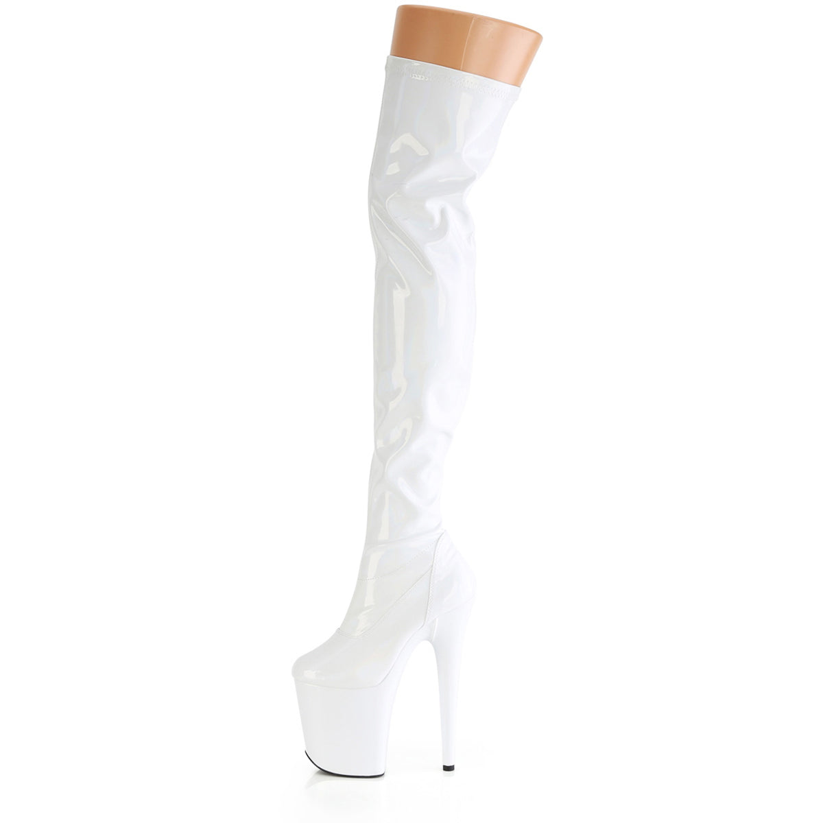 8" Heel, 4" Pf Stretch Thigh Boot, Side Zip Pleaser Pleaser FLAMINGO/3000HWR