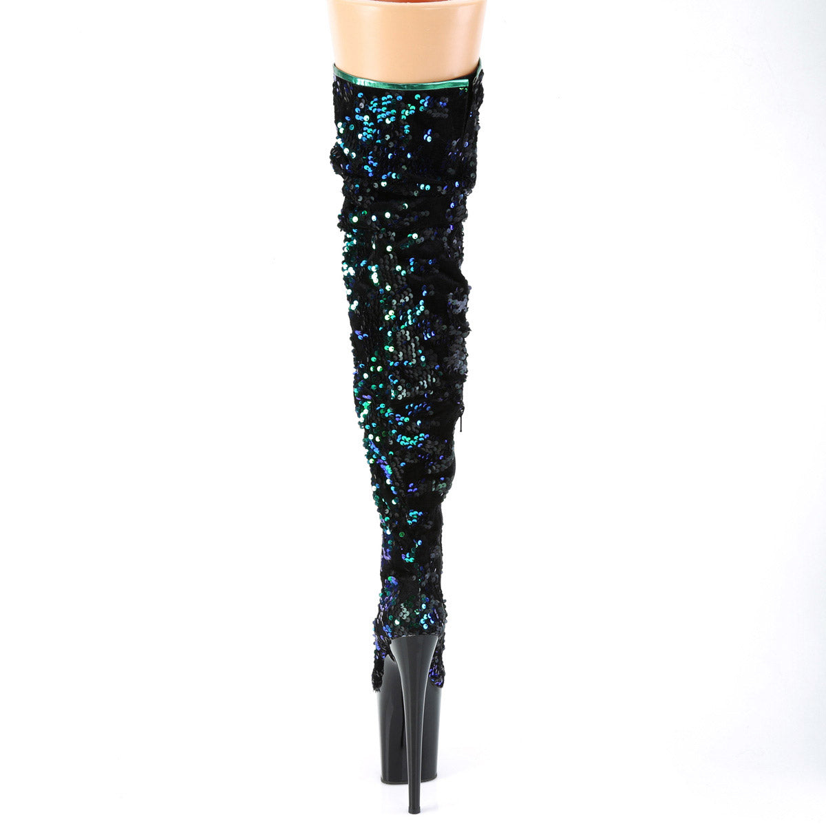 8" Heel, 4" Pf Slouch Thigh Boot, Side Zip Pleaser Pleaser FLAMINGO/3004