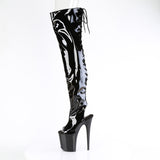 8" Heel, 4" Pf Open Toe/Heel Stretch Thigh Boot, Side Zip Pleaser Pleaser FLAMINGO/3017