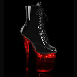 8" Heel, 4" PF LED Illuminated Ankle Boot, Side Zip Pleaser Pleaser FLASHDANCE/1020/8