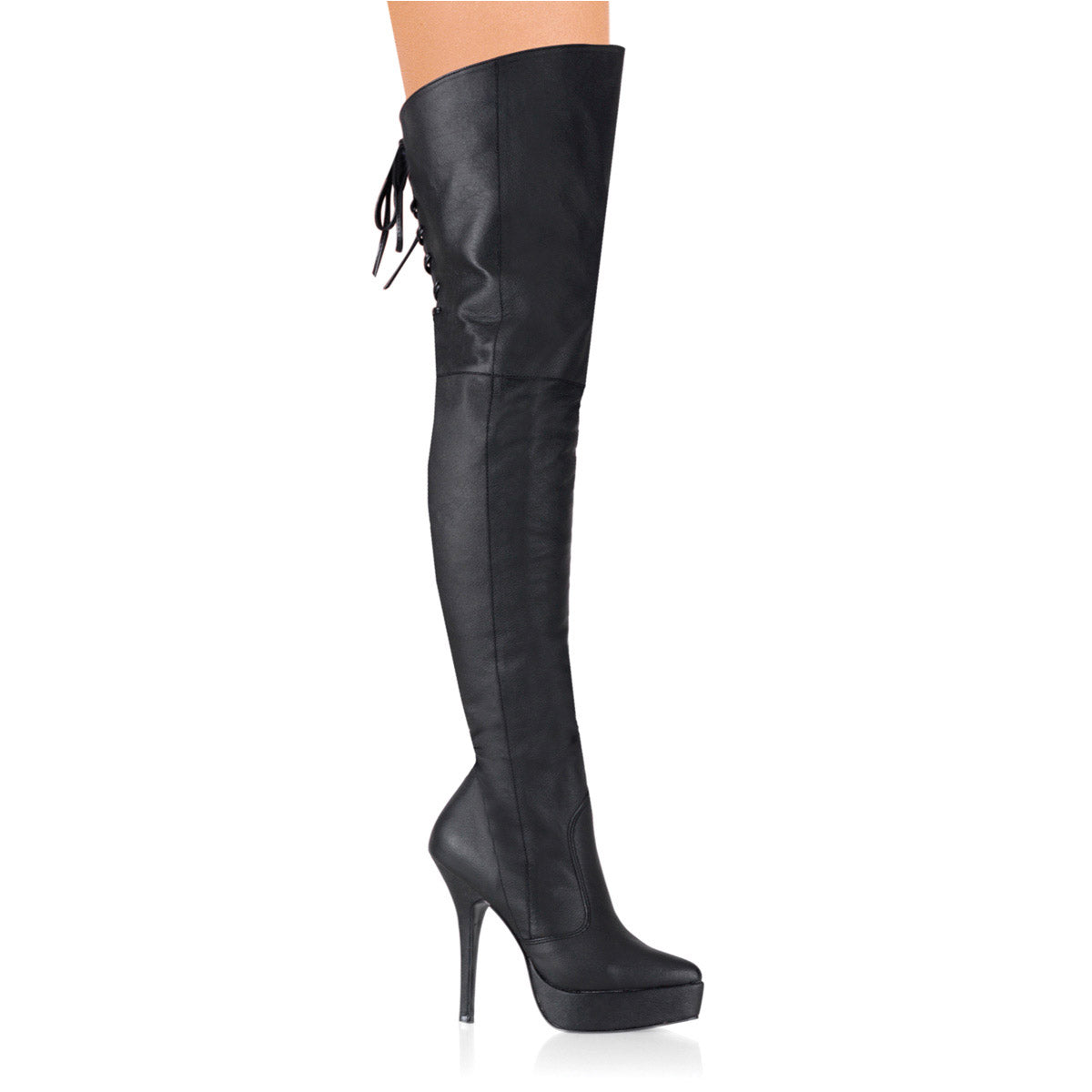 Sexy Side Zip Thigh High Lace Up Back Platform Stiletto Boots Shoes Pleaser Devious INDULGE/3011