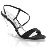 Sexy Rhinestone Slingback Sandals Clear Wedge High Heels Shoes Pleaser Fabulicious LOVELY/417