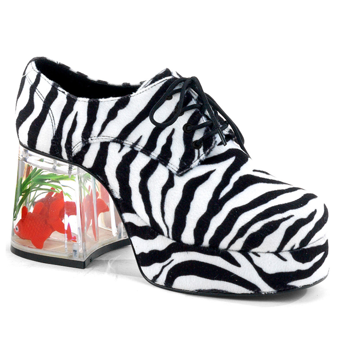 Disco Fever Floating Fish Heels Platform Oxford Lace Up Boots Shoes Pleaser Funtasma PIMP/02