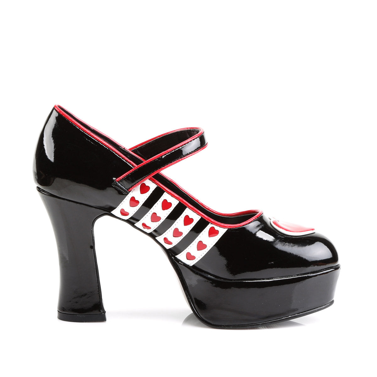 Queen Of Hearts Hidden Platform Mary Jane Pumps High Heels Shoes Pleaser Funtasma QUEEN/55