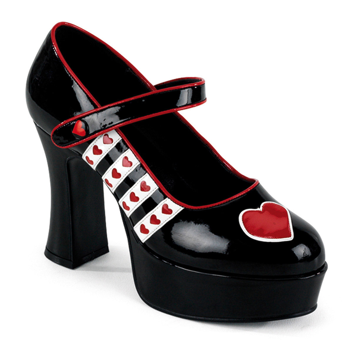 Queen Of Hearts Hidden Platform Mary Jane Pumps High Heels Shoes Pleaser Funtasma QUEEN/55