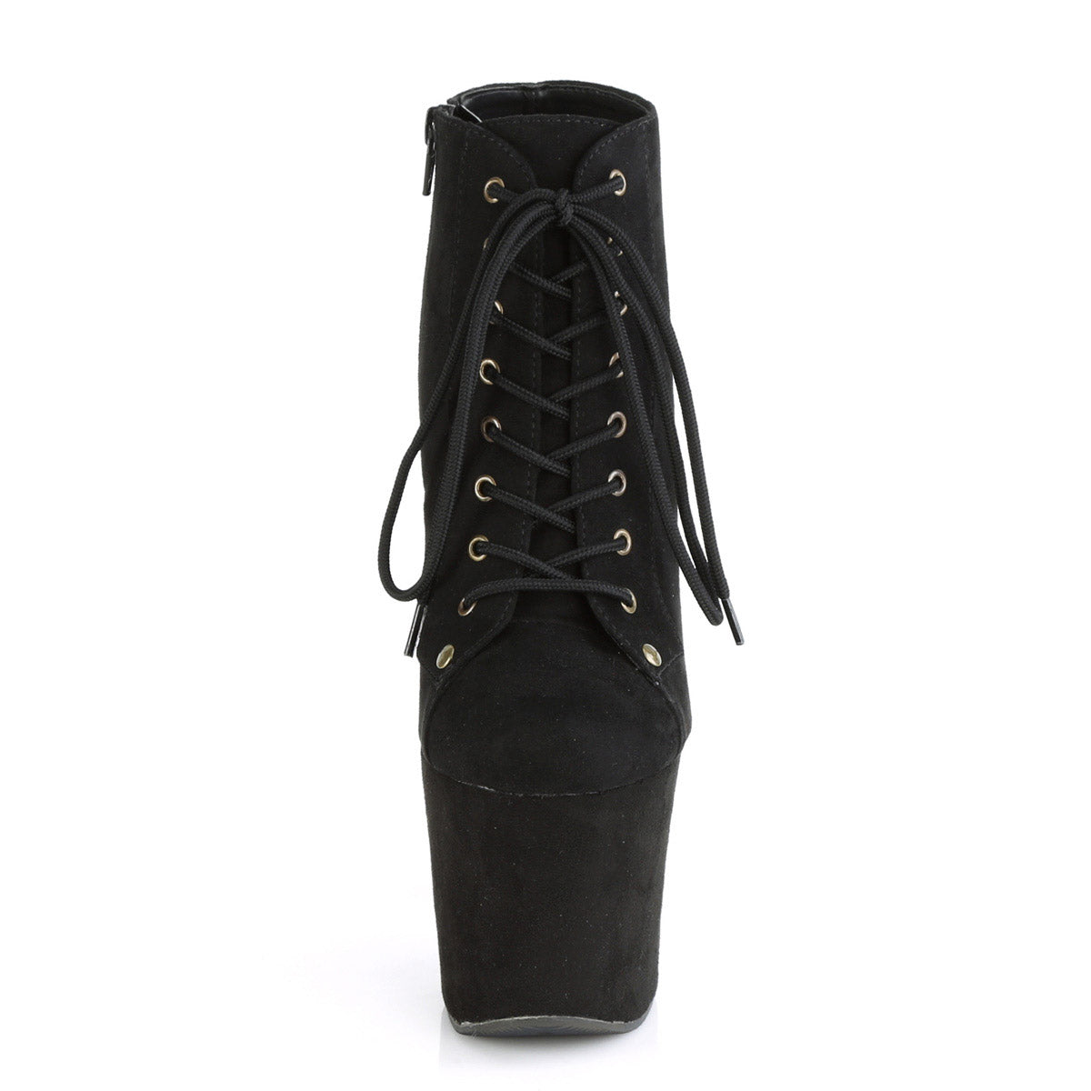 7" Heel, 3 1/4" Pf Lace-up Front Ankle Bootie, Inside Zip Pleaser Pleaser RADIANT/1005