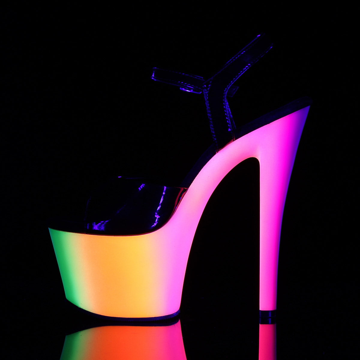 Sexy Neon Platform Stiletto Ankle Strap Sandals High Heels Shoes Pleaser Pleaser RAINBOW/309UV