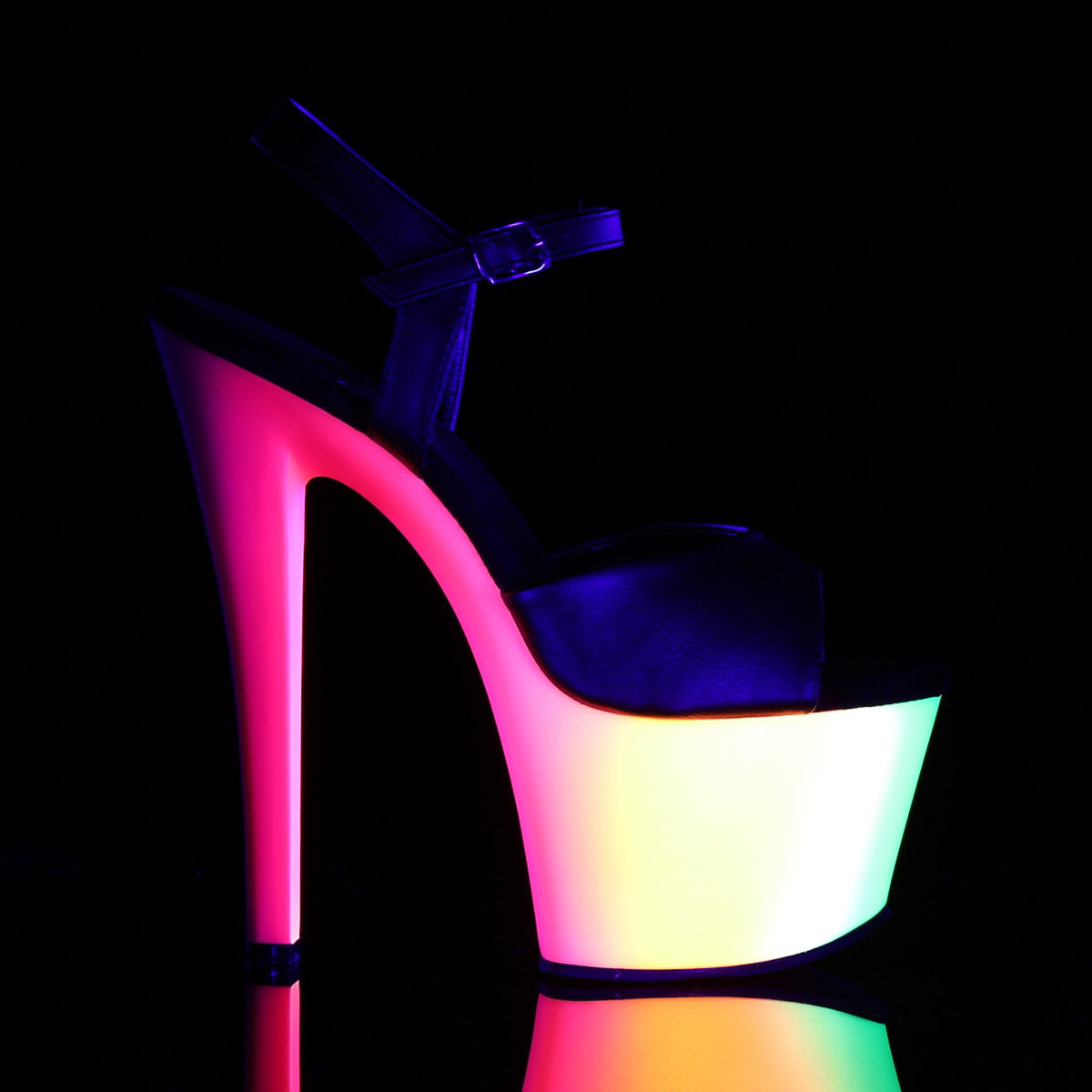 Sexy Neon Platform Stiletto Ankle Strap Sandals High Heels Shoes Pleaser  RAINBOW/309UV