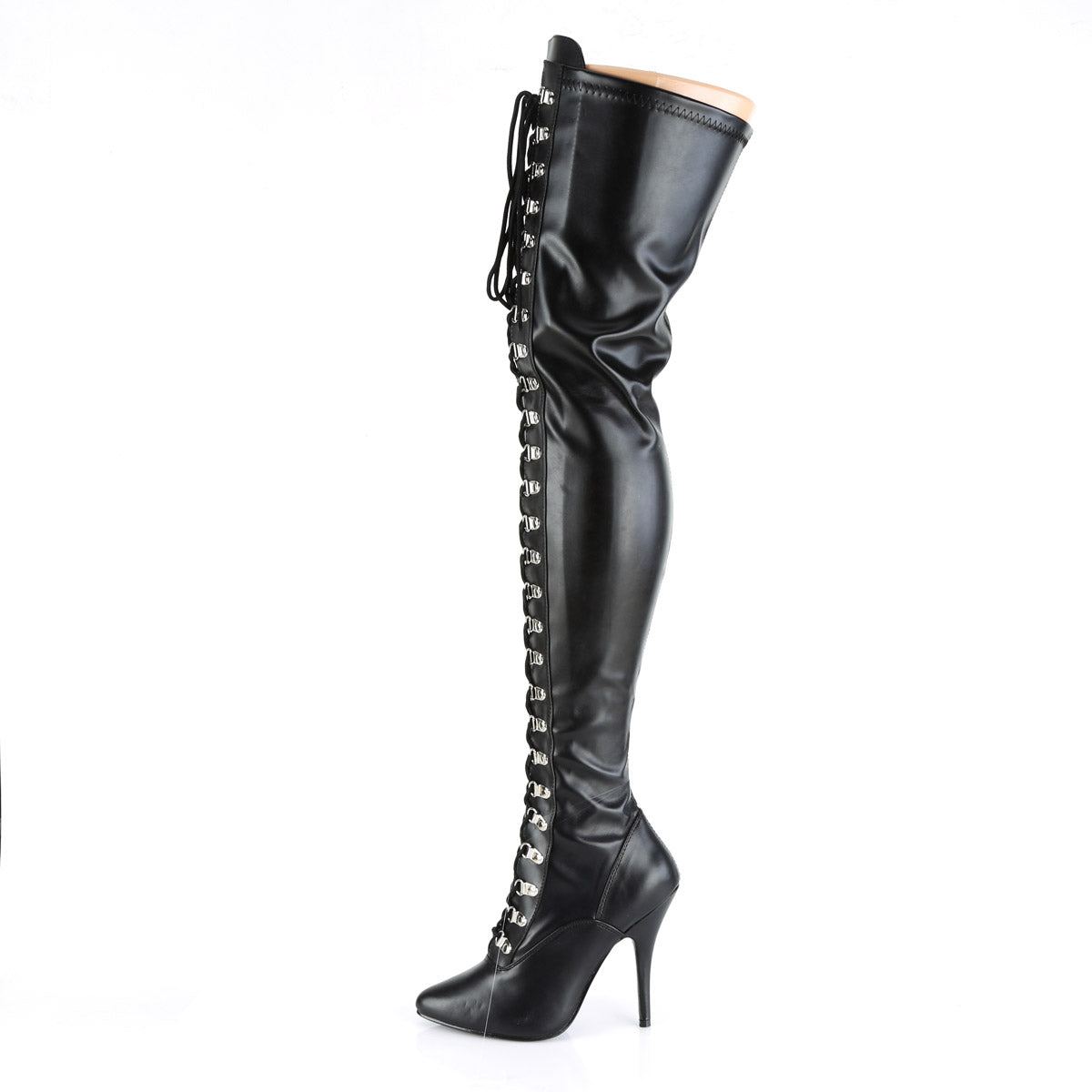 Dominatrix D-Ring Lace Zipper Thigh High Stiletto Heel Boots Shoes Pleaser Pleaser SEDUCE/3024