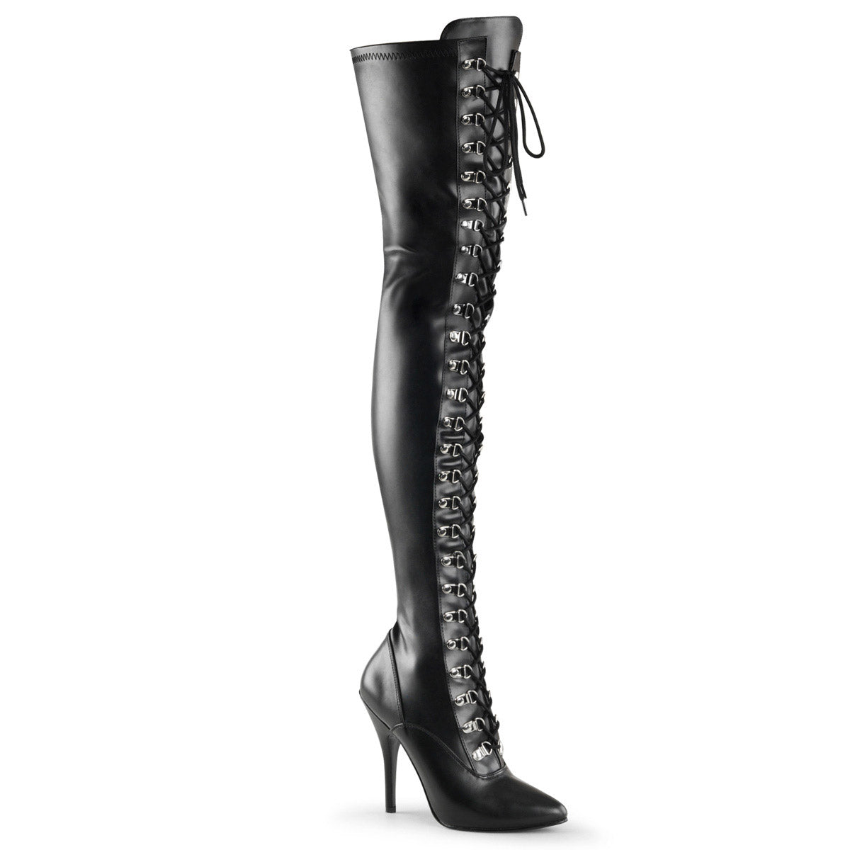 Dominatrix D-Ring Lace Zipper Thigh High Stiletto Heel Boots Shoes Pleaser Pleaser SEDUCE/3024